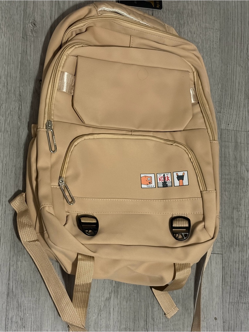 Beige Casual Men's Backpack – Everyday Travel & Work Pack